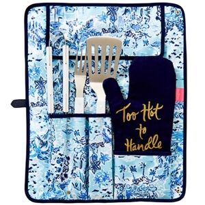 Lilly Pulitzer High Tide Navy What A Lovely Place Grilling Set NEW